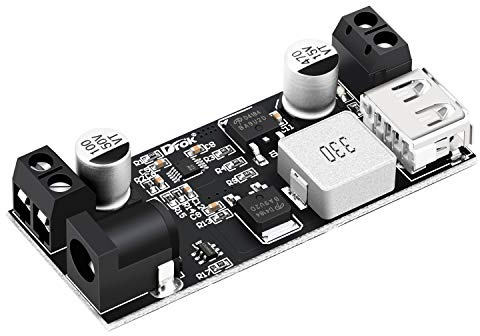DROK Buck Converter 12v to 5v, 5A USB Voltage Regulator DC 9V-36V Step Down to DC 5V-5.3V 5.2V 3.5-6A Volt Transformer Power Supply Module for Phone Fast Charging
