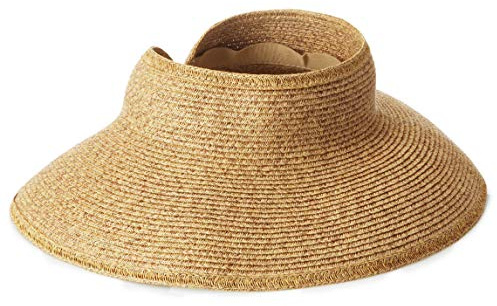 San Diego Hat Company's Signature Women's Ultrabraid Large Brim Visor Coffee