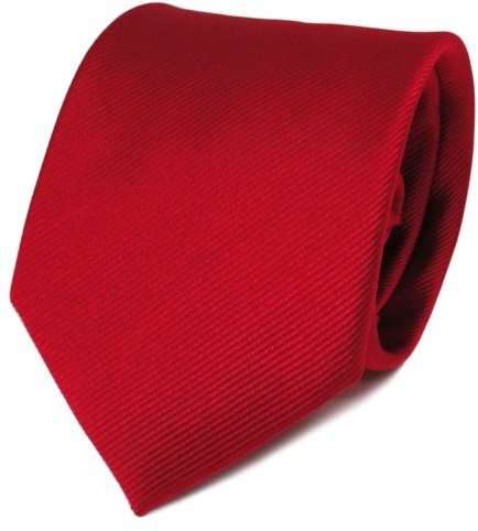 TigerTie Designer satin cravate en soie rouge unicolor Rips - cravate en soie