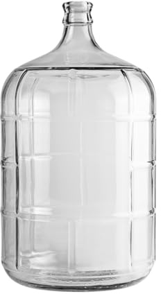 FastRack 5 Gallon Glass Carboy | Clear Italian Glass Fermenter for Wine & Beer Brewing, Home Fermentation Container | Durable Jug for Storage or Aging, Fits #7 Stopper (Not Included)