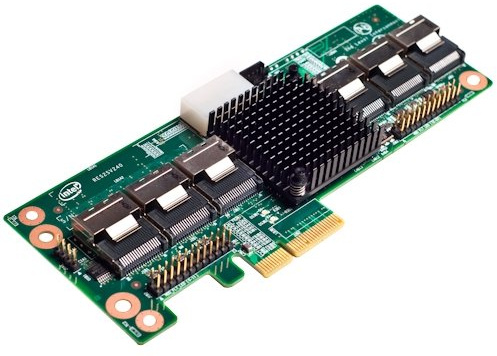 Intel RES2SV240 24-port SAS Controller Expander - Serial ATA/600 - PCI Express x4 - Plug-in Card - RAID Supported - 6 Total SAS Port(s) - 6 SAS Port(s) Internal - RES2SV240