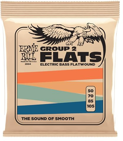 Ernie Ball Group II Flatwound Bass Guitar Strings, 50-105 Gauge (P02804)