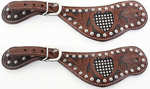 PRORIDER Horse Western Riding Cowboy Boots Leather Spur Straps Tack 74101