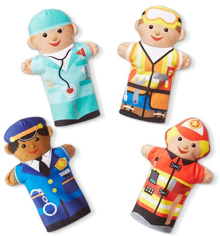 Melissa & Doug Jolly Helpers Hand Puppets | Puppets & Theaters | Soft Toy | 2+ | Gift for Boy or Girl