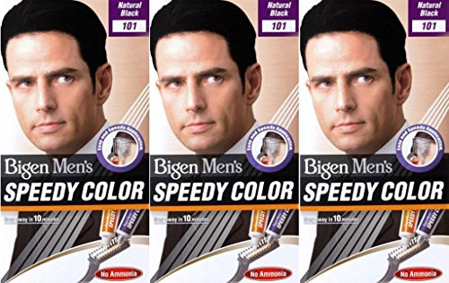 6 x Bigen Men's Speedy Colour | Easy & Speedy Application | No Ammonia | with Applicator Comb - 102 Brown Black