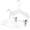 Hangerworld Set di 12 grucce in legno per bambini, 25 cm, bianco, 6 grucce per bambini, 6 grucce con clip