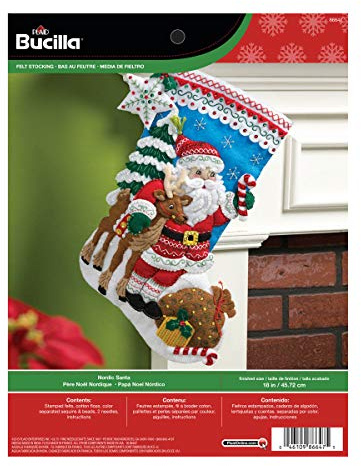 Bucilla Nordic Santa Felt Applique Stocking Kit, 86647 18-Inch