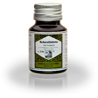 Rohrer & Klingner Writing Ink Green Ink, old gold-green – 50 ml glass bottle