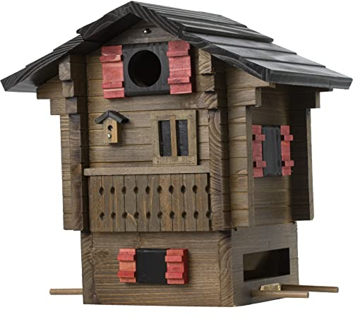 Wildlife Garden WG215 Multiholk Alpenhaus - Der Kombinierte Futtertisch und Nistkasten aus Holz
