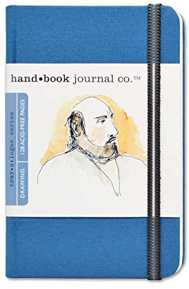 Speedball Drawing Journal Book 3.5 x 5.5 Portrait Ultramarine Blue, Art Sketch Paper For Pen, Ink, Pencil, Markers, For Adult, Kid