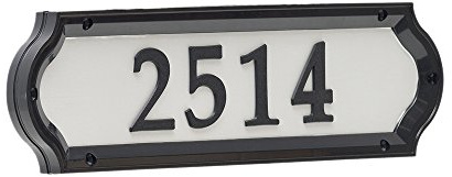 Whitehall Products Nite Bright Address Sign, 16 x 4.5, Black Numbers White Reflective Background
