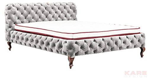 Kare Design Bett Desire 180x200cm, velvet silbergrau, luxuriöses Polsterbett,raffiniertes Samtbett, (H/B/T) 100x197x228cm