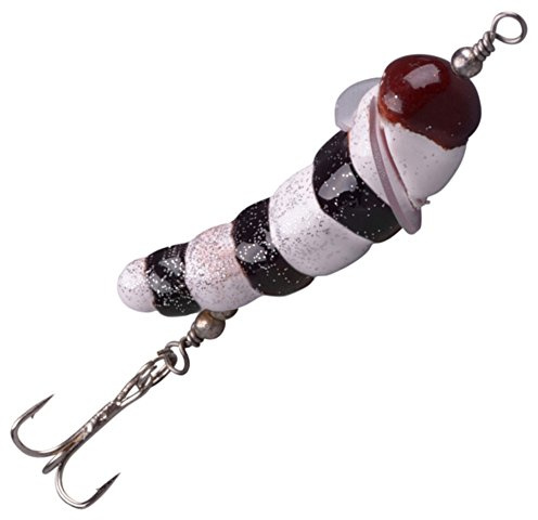 Trout Master Camola 3,5cm 2,5g - Bienenlarven Imitation zum Forellenangeln, Spinnköder für Forellen, Forellenköder, Bienenmade, Farbe:White/Black