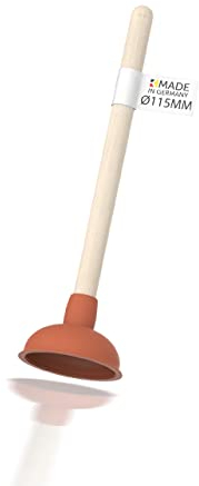 Kirchhoff 99908100 Profi-Pömpel 115 mm, Saugglocke für verstopfte Waschbecken, Küchenspüle, WC-Pümpel zur chemielosen Reinigung, Kleiner Abflussreiniger bei Verstopfung, Rot