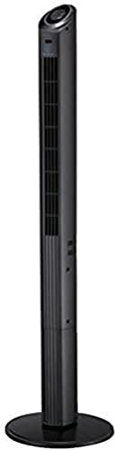Ventilateur tour oscillant avec télécommande et minuteur Westinghouse Lighting 7272340 Highland I à finition noire, Anthracite