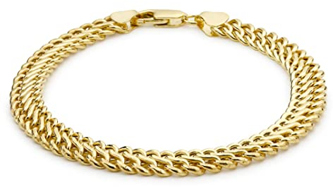 CARISSIMA Gold Damen Panzerarmband aus 9-karätigem Gelbgold, 8-förmige Glieder, 19,5 cm