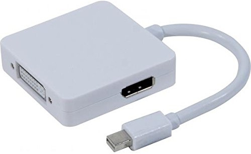 Anslut Mini DisplayPort 1.1 till DVI/HDMI/DP passiv omvandlare – vit