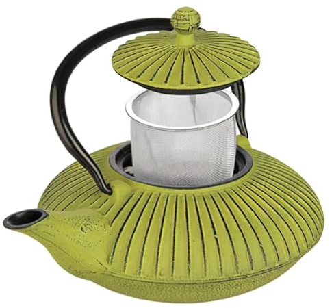 IBILI - Tetera hierro fundido Verde, 0.78 litros, Interior esmaltado, Apto para inducción