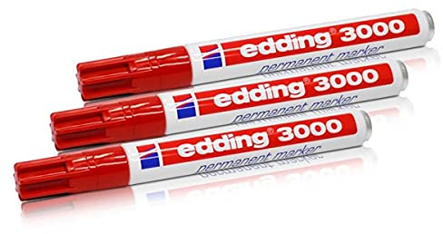 Permanentmarkör edding 3000, påfyllbar, 1,5-3 mm, röd