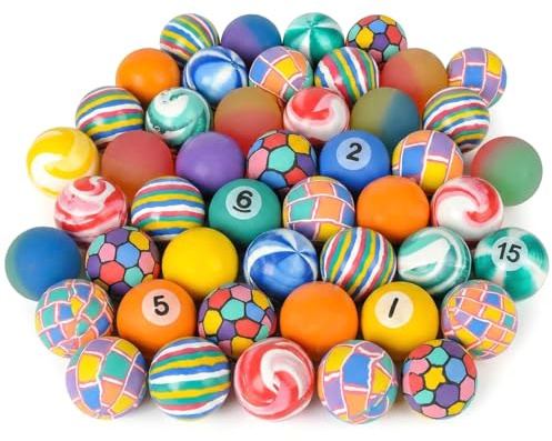 Rhode Island Novelty 45MM 1.75 Inch Hi Bounce Ball Assortment, 50 Balls per Order