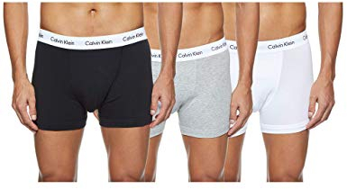 Calvin Klein Herren 3p Low Rise Trunk Boxershorts, (Schwarz/Grey/White) (3-er pack) Gr.M