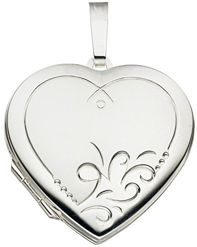 Jobo Damen-Medaillon Herz aus 925 Sterling Silber zum Öffnen für 2 Fotos