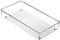 iDesign Cajón para cubiertos, compartimento grande para cajones de cocina, práctico organizador para utensilios de cocina, transparente, 15 cm x 30 cm x 5 cm