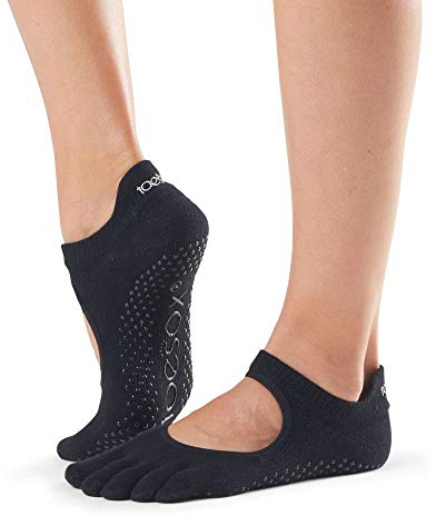 Toesox Unisex-Erwachsene Full Toe Bellarina Yoga-Socken, Schwarz, M