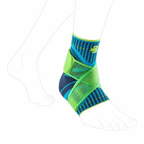Bauerfeind, hälstöd, Ankle Support, Unisex, 1 hälbandage för höger fot, för sporter som fotboll, jogging samt träning, förhindrar felvridning, Storlek: L, Turkos, 11419401260614