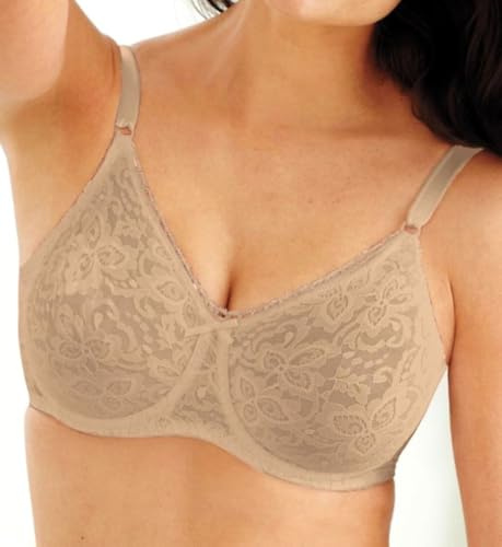 Bali Women's Lace and Smooth Underwire Bra, Nude,40DD