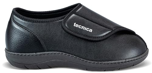 EXTRO STYLE Tecnica 3E, Elderly Line, PEL-Flex, Orthopedic Shoe Made in Italy, Removable Insole, Hook-and-Loop Fastener. (Black, UK Footwear Size System, Adult, Women, Numeric, Medium, 9)