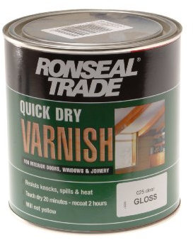 Ronseal TQDVGCL1L 1L Quick Dry Varnish Trade Clear Gloss