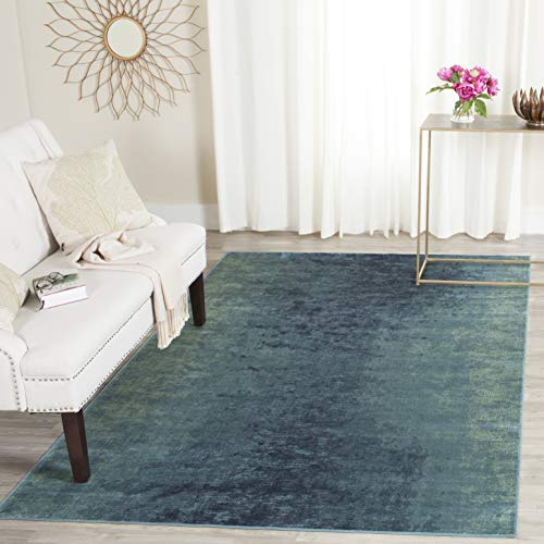SAFAVIEH Traditionell Teppich für Wohnzimmer, Esszimmer, Schlafzimmer - Vintage Collection, Kurzer Flor, Türkis und Multi, 122 X 170 cm