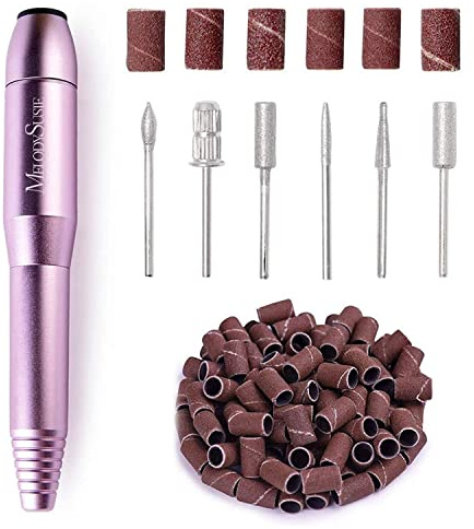 MelodySusie Pen-Shaped Portable Nail Drill with AC Adapter, PC120B 20000RPM Electric File with Compact Design for All Nail Care, Manicure Polishing, Shaping & Gel Removal at Home for Beginners