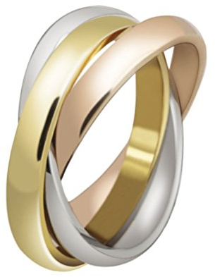 HIJONES Schmuck Damen für Immer Liebes Series Stilvolle Trizyklische Tricolor Ring Größe 60 (19.1)