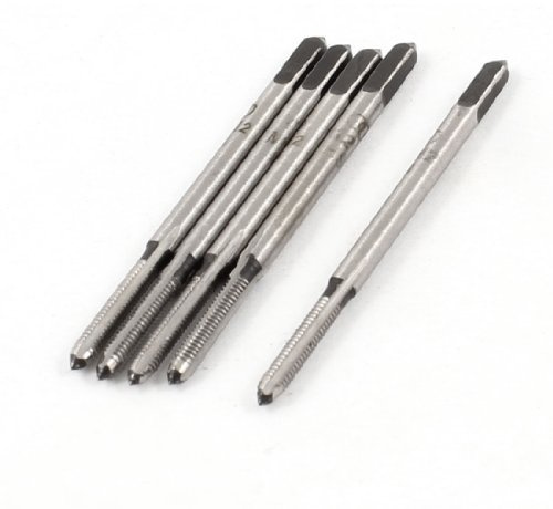 sourcing map 2mm Cutting Diameter 3 Flutes HSS Straight Screw Thread Tap 5 Pcs