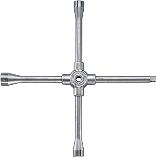 STAHLWILLE 35c Kreuzschlüssel für alle gängigen PKW l 17, 19, 22 mm und 1/2 Aufnahme für Steckschlüssel l Made in Germany