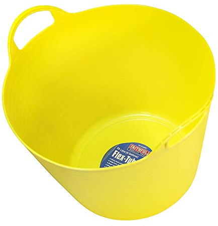 Faithfull Flex Tub – Multi-Purpose & Durable Flexible Bucket for Garden, DIY, Building & Farming - 28L (6gl), Yellow