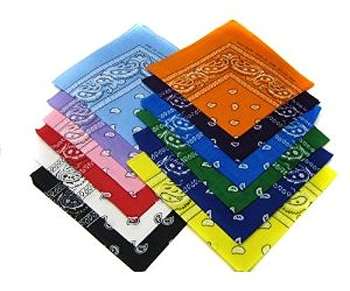 Boolavard Paisley Bandanas 12 Pack - Dutzend Baumwolle Cowboy Bandana Schal