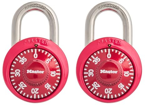 Master Lock Combination Padlock, Resettable Code Lock, 2-Pack, 1530T