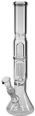 Black Leaf Elite 6-Arm Percolator Eis-Bong 38 cm 18er Inside Diffusor Chillum, 14er Kopf, OHNE Kickloch