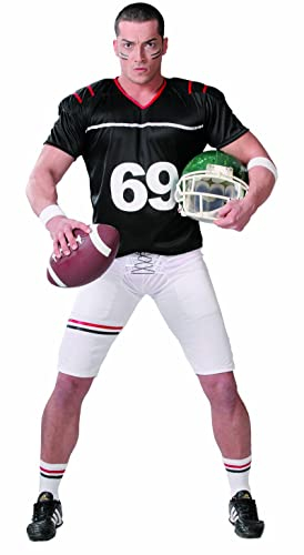 FIESTAS GUIRCA | Quarterback Kostüm für Herren (52-54/L) - Shirt und Hose für Sportpartys und Feiern - Ideal für Halloween, Karneval und Kostümpartys - Schwarz und Weiß