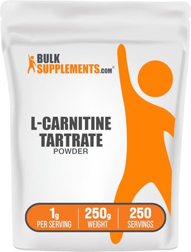 BulkSupplements.com L-Carnitine L-Tartrate Powder - Carnitine Supplement, L-Carnitine Tartrate, L Carnitine 1000mg - Amino Acids Supplement, Gluten Free, 1000mg per Serving, 250g (8.8 oz)