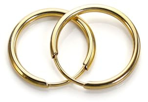 9ct Gold Plain Sleepers 10mm Hoops Earrings Diameter 10mm / 1cm / 0.4 Inch