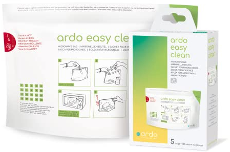 ARDO Easy Clean Microwave Bottle Steriliser Bag. Fast, Easy Cleaning of Breast Pump Parts & Accessories. Reusable Steam Sterilising Bags for Travel & Home.