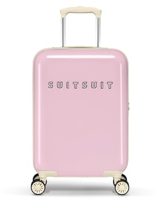 SUITSUIT Fabulous Fifties – Handgepäck-Koffer mit 4 Rollen – 55 cm – 33L – Rosa Pastell