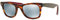 Ray-Ban Unisex Wayfarer Sonnenbrille, Mehrfarbig (Gestell: Havana/Grau/Violett-Rot, Gläser: Silber Flash 117830), Large (Herstellergröße: 54)