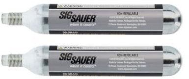SIG SAUER Advanced Reliable Non-Refillable AC-90-2 Pellet Replacement CO2 90 Grams Airgun Cartridge, Pack of 2