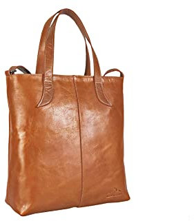 Alpenleder Handtasche - IMPERIA (Handgefertigt) - Nachhaltiges Bio-Leder aus regionaler Landwirtschaft | Henkeltasche leder, Handtasche damen Mittelgroß *Fair Produziert* (33x38x12, Cognac)