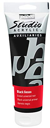 Pébéo Studio Acryl 250 ML Gesso Schwarz, 524111